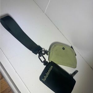 lululemon athletica Black and Cream Key & Card Holder